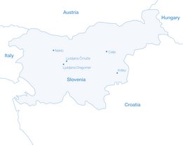 [Translate to Kazakh:] Карта диализных центров Nephrocare в Словении 